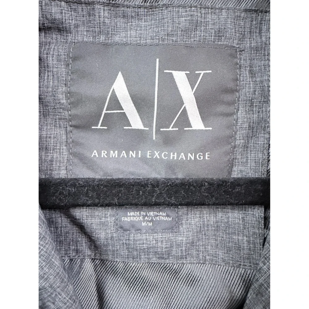 Armani Exchange Bomber Jacket Mens Medium Grey Excellent Full Zip Logo Patch